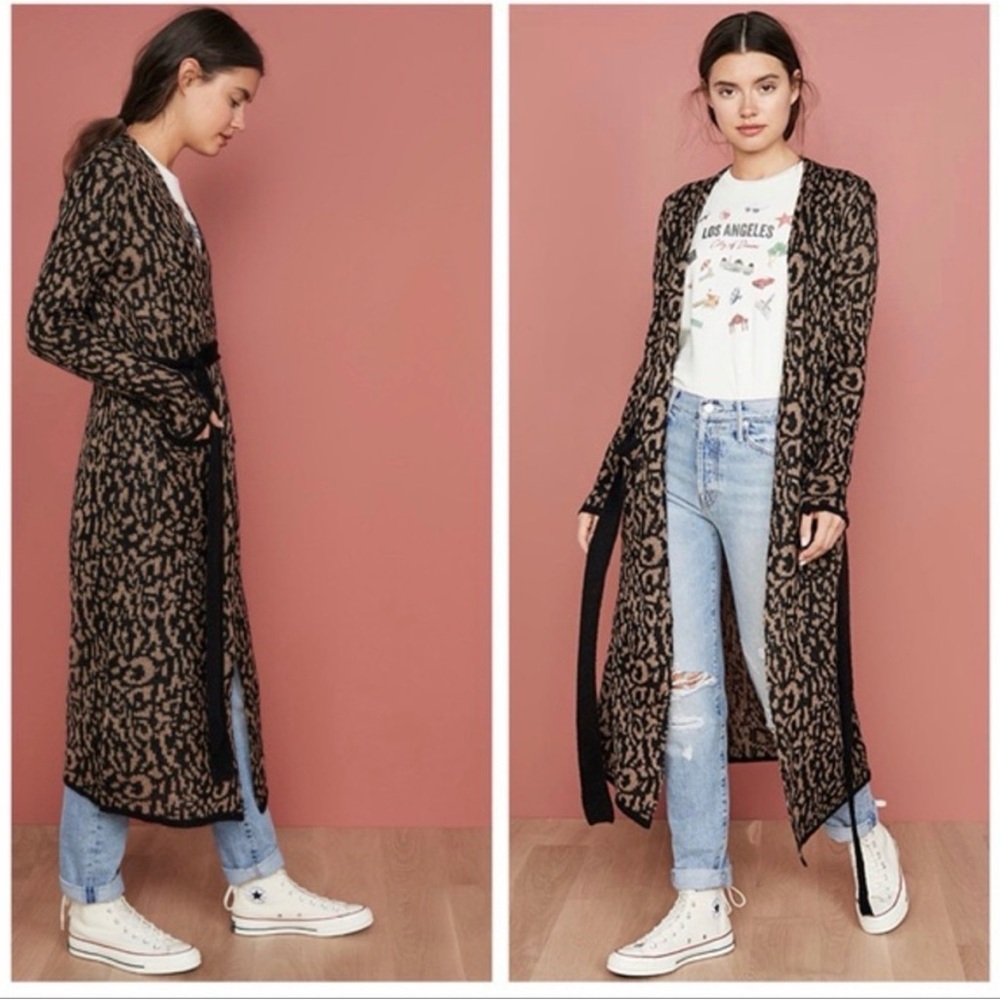 Moon river maxi Leopard Print Cardigan Sweater